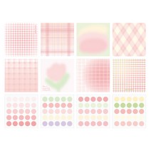 해피제이 떡메모지 8종 x 40p + 도트 스티커 4종 x 25p 세트, 핑크, 1세트