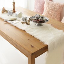 바이지미 스노우 fur 테이블러너, 화이트, 6인