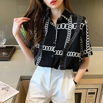 어썸풀 쉐르 체인 패턴 블라우스