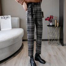 루나걸 여성용 실카 모직 체크 팬츠