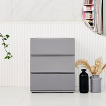 까사마루 트렌디 플렛 3단 서랍장 와이드 500, 그레이