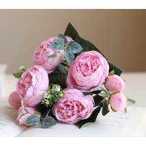 소니오 모란 5송이 조화 장식용 꽃송이, 02 핑크
