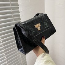 레트로 스톤 패턴 미니 바게트백