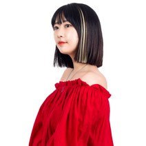 가발위드 스트레이트 컬러 포인트 피스 5p + 트윙클 붙임머리 세트, 베이지(컬러피스), 랜덤발송(붙임머리), 1세트