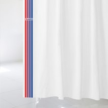 수풀 북유럽 스타일 샤워커튼 SC712 L 1800 x 1880 mm + 스테인리스 고리 12p + 커튼봉 화이트 세트, 1SET_KOR