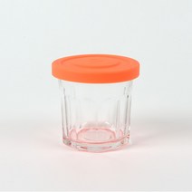 졸리마 실리콘 뚜껑 밀폐 유리병 오렌지 트윙클자, 420ml, 1개