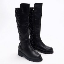 어바웃슈 티카 퀼팅 콤비 롱부츠