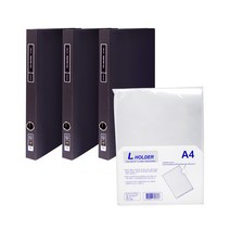 현풍 프론티어 D링 바인더 2cm 3p + L홀더 10p, 흑색, 1세트