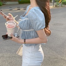 세컨드세컨 꼬띠아르 플라워 리본 블라우스