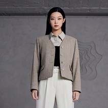 미쏘 여성용 V넥 울혼방 크롭 자켓
