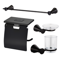 욕실 악세서리 4종 세트, 블랙, 1세트