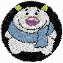 알로데 동물 라운드 카펫 러그 매트 DIY 스킬 자수 세트 중국어버전 흰색인쇄메쉬, 1세트, 08