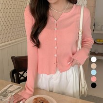 베러스윗 여성용 브이 트임 골지 가디건