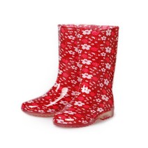 보생 갯벌 낚시 K투명 여성 장화, 레드플라워, 245