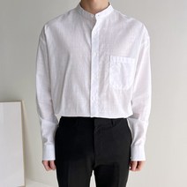 머시따 남성용 린넨 헨리넥 차이나 포켓 셔츠
