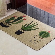 빈티지한 일러스트 페브릭 발매트, 선인장