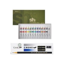 신한화구 sh 한국화 물감 7.5ml + 톰보 모노J 4B 12p, 13색
