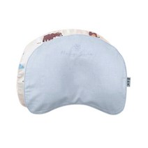 몽슈레 베베룬 달님 태열 베개 + 무지 + 동물 캐릭터 커버 세트, 블루(무지커버)