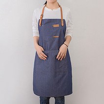 베이킹 도자기 꽃꽂이 고급 앞치마 A, 데님블루, 1개