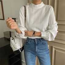 여성용 페미닌타이 블라우스