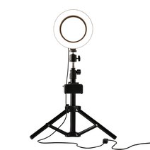 플라이토 LED 방송 촬영 조명 링라이트 삼각대 블랙 소, 블랙 1세트