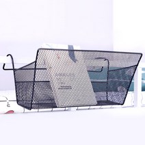 알리다 철제 와이어 걸이형 다용도 틈새 선반 바구니, 블랙, 1개
