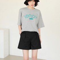빼빼 여성용 뒷밴딩 핀턱절개 린넨 4부 팬츠