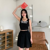 시크블랙 하느라 밴딩 플레어 미니 스커트 SK3805K16