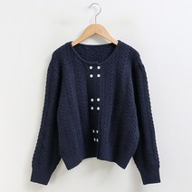 여성용 네츄럴핏 단추 가디건 22326