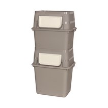 리빙스마일 탱크 분리수거함 중형 + 대형, 브라운, 1세트