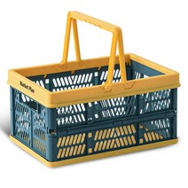 마켓플랜 폴딩 바스켓 L, 옐로우, 1개