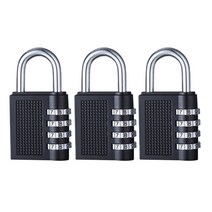 다다 4단 비밀번호 자물쇠 블랙 대형, 3개
