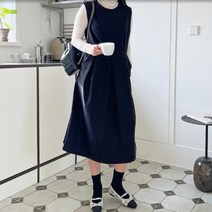 빌라드 A라인 맞주름 레이어드 원피스