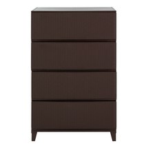 보노하우스 가든 라탄 와이드 4단 서랍장, 브라운, 1개