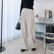 수비진 여성용 리본 와이드 스판 슬랙스 SL5134