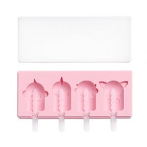 진호 캐릭터 실리콘 수제 아이스크림 몰드, 멋쟁이 핑크, 1개