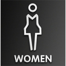 카페 화장실 도어사인 여자 표지판 02 실버, 1개, WOMEN