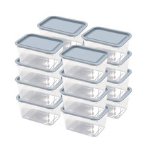 심플쿡 냉동 밥도시락통 사각 전자렌지 용기 600ml 라이트그레이, 16개, 용기 16p