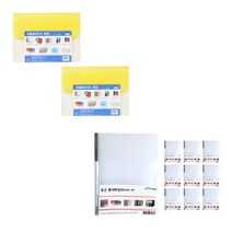 에코청운 자동슬라이드 화일 A4 2p + 둥근 쫄대화일 8mm A4 10p, 노랑(자동슬라이드 화일), 투명(둥근 쫄대화일), 1세트