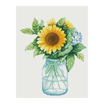 아이러브페인팅 금전운을 부르는 해바라기 DIY 비즈 보석십자수 액자 세트 40x50cm, 해바라기 글라스, 1개