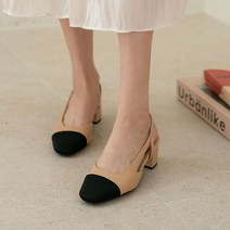 분홍코끼리 판타지 배색 슬링백힐 6cm