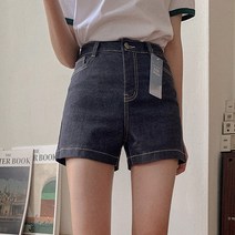 큐니걸스 여성용 155Line 이염방지 제로웨이스트3 밴딩 데님 쇼츠