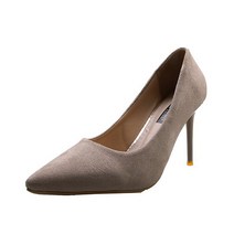 베이직 스웨이드 스틸레토 심플 여성 하이힐 9cm