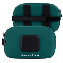 퀄팩 캠핑용 물티슈캡 파우치, 딥그린, 1개