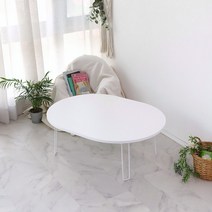 LPM 무광 샤르망 타원형 테이블 800 x 600 mm, 스노우화이트
