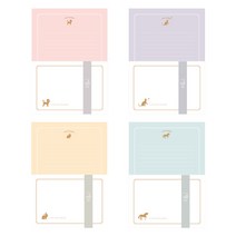 톡톡팬시 애니멀 실루엣 금박편지지 4종 + 편지봉투 2p 세트, 푸들, 고양이, 유니콘, 토끼(편지지), 아이보리(편지봉투), 1세트