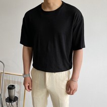머시따 남성용 쿨 린넨 베이직 반팔티셔츠