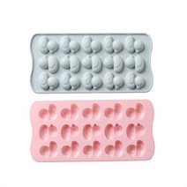 이홈베이킹 실리콘 몰드 오리 15구 초콜릿틀 2종 세트, 블루, 핑크, 1세트