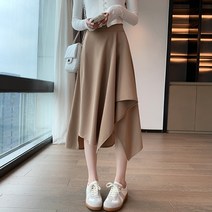 마켓에이 여성용 언발란스 A라인 롱 슬림 스커트