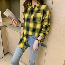 루나걸 레반 체크 셔츠